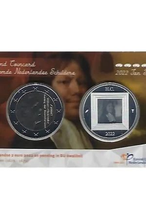 Premium Nederland 2022 Holland coin Fair coincard'Jan Steen' met Zilveren Penning