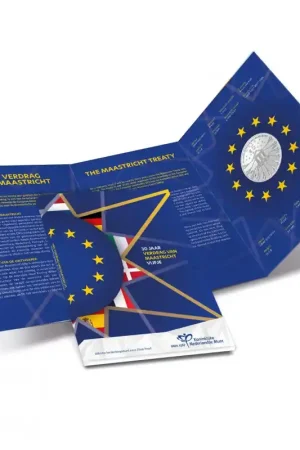 Premium Nederland 2022 Het Verdrag van Maastricht Vijfje Zilver Proofin blister