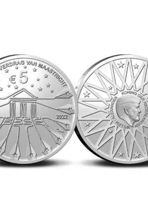 Oryginalny Nederland 2022 Het Verdrag van Maastricht Vijfje Unc