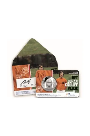 Nederland 2017 5 Euro Het Johan Cruijff vijfje Unc in Coincard 1e dag uitgifte Darmowa dostawa