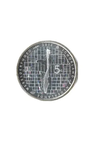 Premium Nederland 2018 Schokland 5 Euro UNC met certificaat in bedrukte capsule