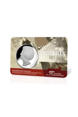Promocja Nederland 2018 Penning Prinses Beatrix 80 jaar in coincard