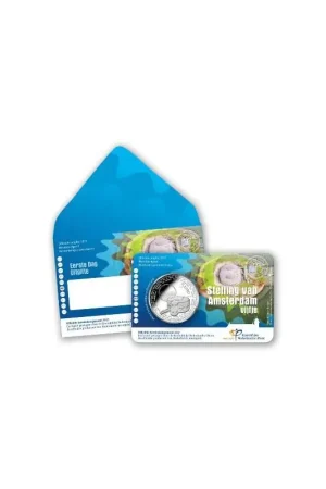 Autentyczny Nederland 2017 5 Euro De Stelling van Amsterdam 1e dag uitgifte in coincard