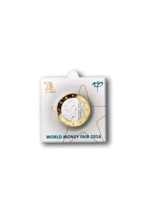 Oryginalny Nederland 2016 World Money Fair 2016 1 euro in munthouder.