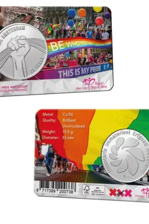 Nederland 2021 Immaterieel erfgoed '25 jaar Pride Amsterdam' penningin coincard. Ekspresowa dostawa