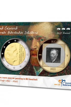 Wysoka jakość Nederland 2021 Holland coin Fair coincard thema Vincent van Gogh