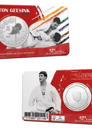 Nederland 2021 Het Anton Geesink Vijfje in coincard Bu Ekspresowa dostawa