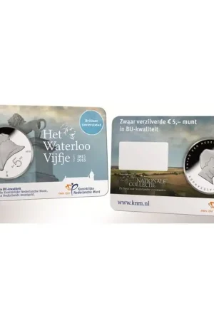 Nederland 2015 5 euro WaterlooVijfje BU in coincard Zwrot pieniędzy