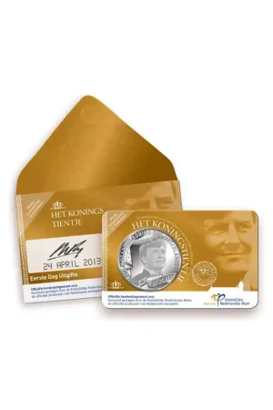Nederland 2013 10 Euro Koningstientje Verzilverd 1e dag uitgifte Premium