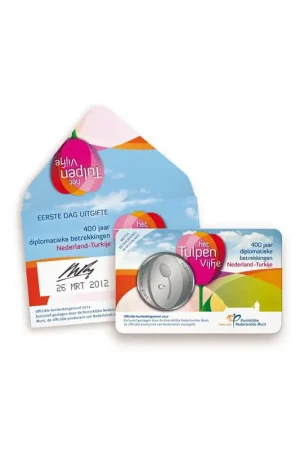 Nederland 2012 5 euro het Tulpenvijfje Unc in Coincard 1e Dag ui Tylko dziś