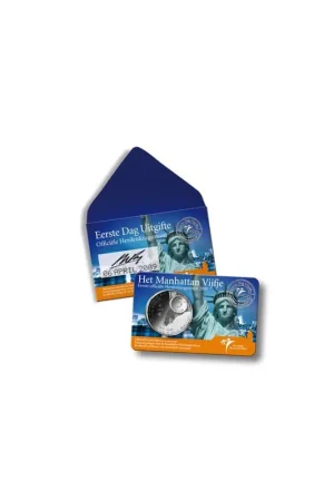 Nederland 2009 5 euro Manhattan Unc in coincard 1e Dag Uitgifte Zwrot pieniędzy