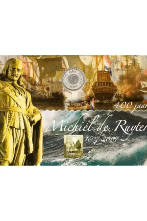 Autentyczny Nederland 2007 5 euro Michiel de Ruyter, met 5 zegels Unc