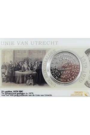 Nederland 1979 2½ gulden Unc Unie van Utrecht in coincard Premium