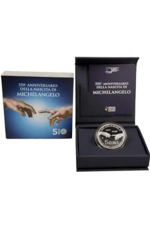 Ostatnia szansa Italië 2025 5 Euro '550 Jr. Geboorte Michelangelo' Proof
