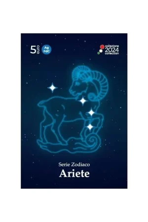 Tylko dziś Italië 2024 5 Euro 'Sterrenbeelden - Ram' Fdc Zilver