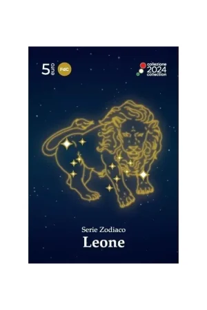 Premium Italië 2024 5 Euro 'Sterrenbeelden - Leeuw' Fdc