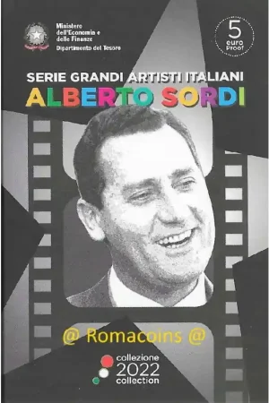 Oryginalny Italië 2022 5 Euro 'Alberto Sordi' Bi-Colour Proof