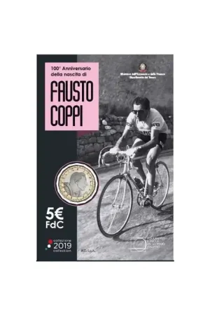 Italië 2019 5 euro Fausto Coppi in blister Zwrot pieniędzy