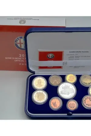 Italië 2010 Proofset Alfa Romeo met 5 euromunt & 2 euro Comm. Wysoka jakość