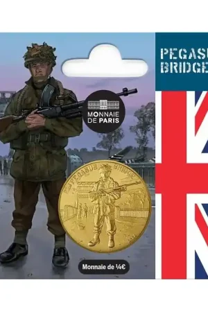 Autentyczny Frankrijk 2024 ¼ Euro '80 jaar D-Day- Pegasus Bridge' In blister