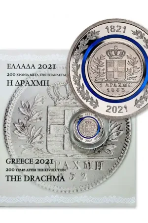 Griekenland 2021 5 Euro '200 jaar revolutie, The Drachma' Bu Autentyczny