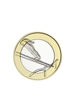Oryginalny Finland 2016 5 euro"Ski Jumping" Unc