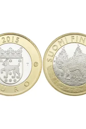 Oryginalny Finland 2015 5 euro"Lynx" Unc