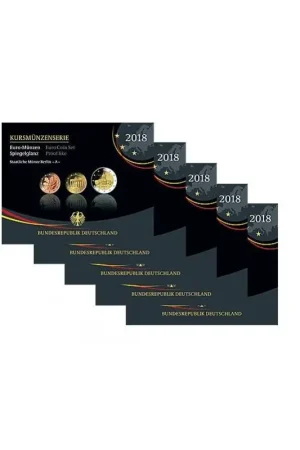 Duitsland 2018 Proofsets ADFGJ (5 stuks) Tylko dziś