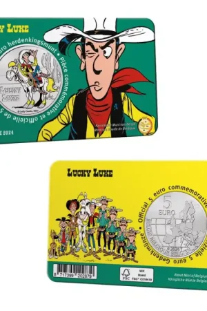 België 2024 5 euro 'Lucky Luke' Gekleurd in coincard Premium