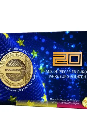 België 2022 2½ Euro '20 jaar Euromunt' Bu in coincard Franstalig. Zwrot pieniędzy