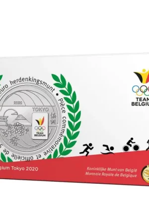 Darmowa dostawa België 2021 5 euro 'Team Belgium' Gekleurd in coincard
