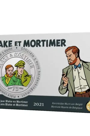 België 2021 5 euro '75 jaar Blake & Mortimer' in coincard gekleurd Nowość