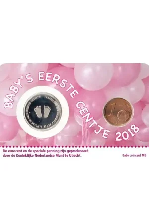 Autentyczny Baby Meisje Coincard 2018 Mijn eerste centje