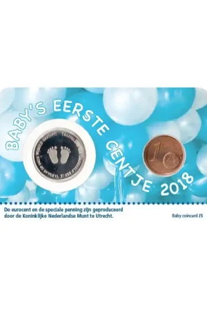 Baby Jongen Coincard 2018 Mijn eerste centje Bezpieczna płatność