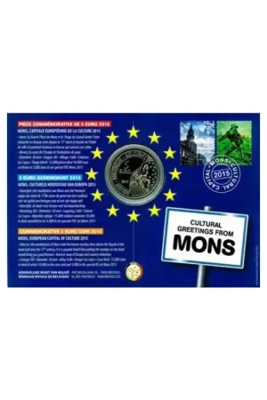 Bezpieczna płatność België 2015 5 euro Culturele hoofdstad Mons in blister