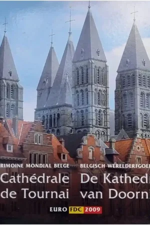 België 2009 Bu set 'De Kathedraal van Doornik' met gekleurde penning Wyprzedaż