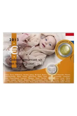 Babyset 2013 Oranje met gekleurde penning Nowość