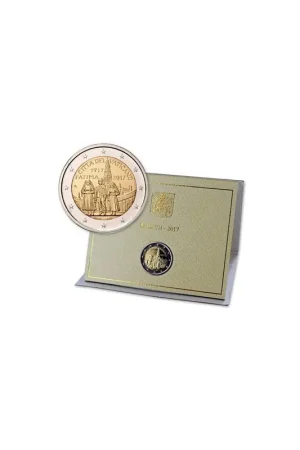 Niska cena 2 Euro Vaticaan 2017 100 jaar na verschijning Fatima Bu
