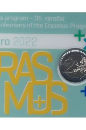 Oryginalny 2 Euro Slowakije 2022 'Erasmus' Bu in blister