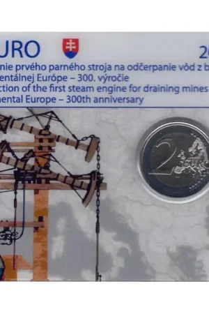 Promocja 2 Euro Slowakije 2022 '300 Jaar stoommachine' Bu in blister