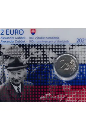 2 Euro Slowakije 2021 'Alexander Dubcek' Bu in blister Kup teraz