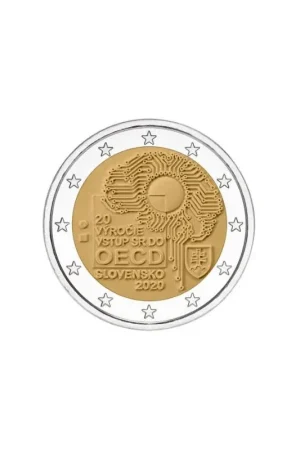 Darmowa dostawa 2 Euro Slowakije 2020 '20 jaar lid OECD' Unc