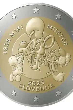 2 Euro Slovenië 2025 'Miki Muster' Unc Wysoka jakość