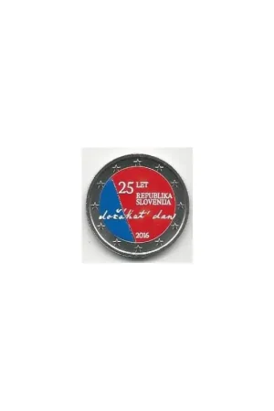 Niska cena 2 Euro Slovenië 2016 25 jaar onafhankelijkheid Gekleurd