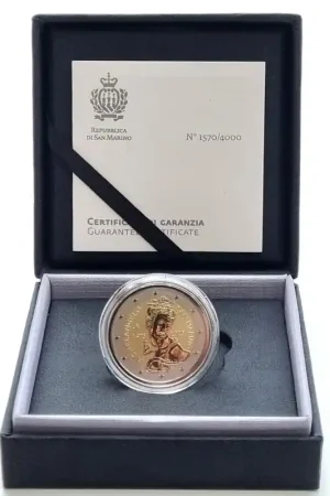 Ekspresowa dostawa 2 Euro San Marino 2025 'Michelangelo' Proof reverse