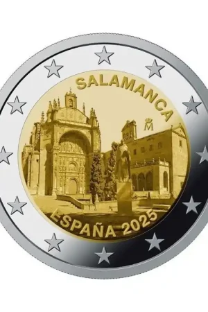 2 Euro Spanje 2025 'Oude stad Salamanca' Unc Oryginalny