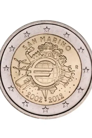 2 Euro San Marino 2012 10 jaar euro Unc Zwrot pieniędzy