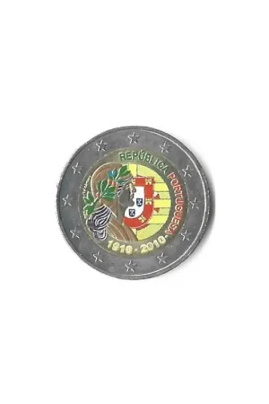 2 Euro Portugal 2010 100 jaar Portugal Gekleurd 112/ Wyprzedaż