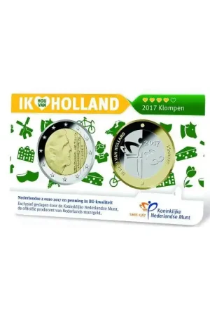 Nowość 2 euro Nederland 2017 Holland coin Fair in coincard met penning Thema Klompen