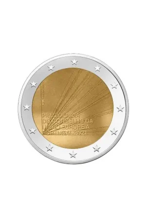 Promocja 2 euro Portugal 2021 'Voorzitter EU' Unc